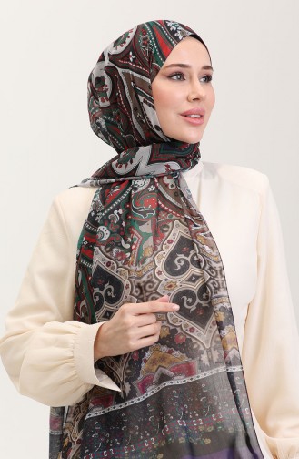 Karaca Etnik Desenli Koton Şal 81086-02 Mor Siyah
