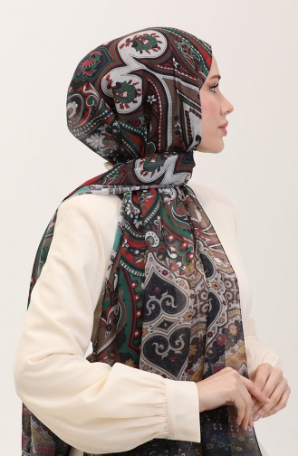 Karaca Etnik Desenli Koton Şal 81086-02 Mor Siyah