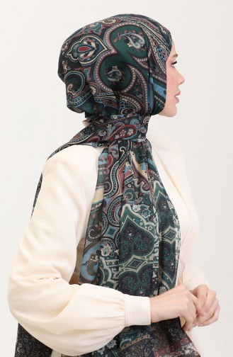 Karaca Etnik Desenli Koton Şal 81086-03 Bej Siyah