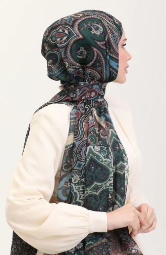 Karaca Etnische Katoenen Sjaal Met Patroon 81086-03 Beige Zwart 81086-03