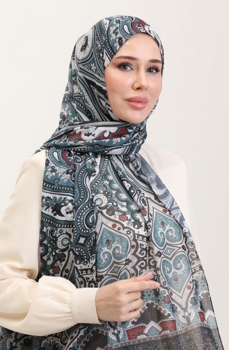 Karaca Etnik Desenli Koton Şal 81086-08 Mavi Siyah