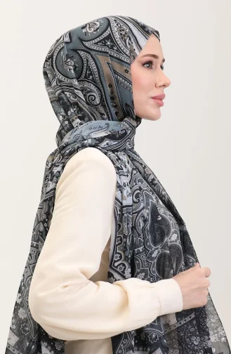 Châle En Coton à Motifs Ethniques Karaca 81086-09 Noir Gris 81086-09