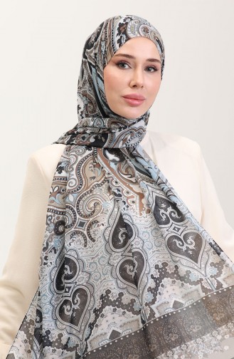 Karaca Etnik Desenli Koton Şal 81086-10 Kahverengi Siyah