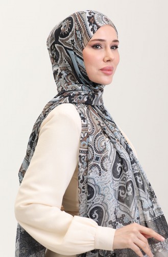 Karaca Etnik Desenli Koton Şal 81086-10 Kahverengi Siyah
