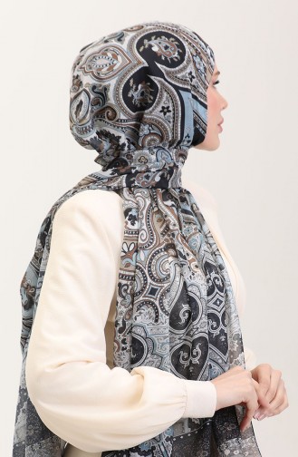 Karaca Etnik Desenli Koton Şal 81086-10 Kahverengi Siyah