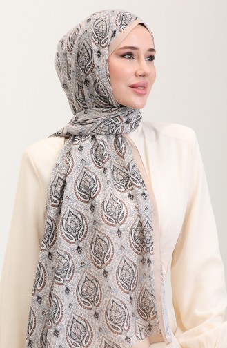 Karaca Etnik Desenli Koton Şal 81087-01 Gold Krem 81087-01