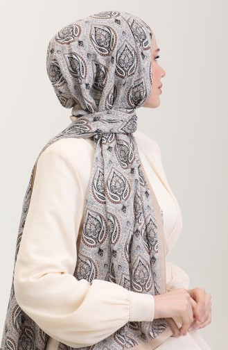 Karaca Etnik Desenli Koton Şal 81087-01 Gold Krem 81087-01