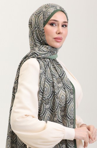 Karaca Etnische Katoenen Sjaal Met Patroon 81087-02 Groen 81087-02