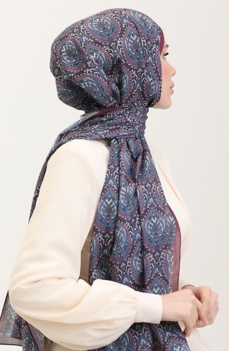 Karaca Etnik Desenli Koton Şal 81087-03 Vişne