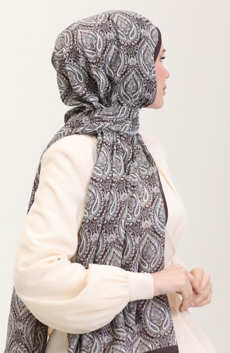 Karaca Etnik Desenli Koton Şal 81087-04 Mürdüm