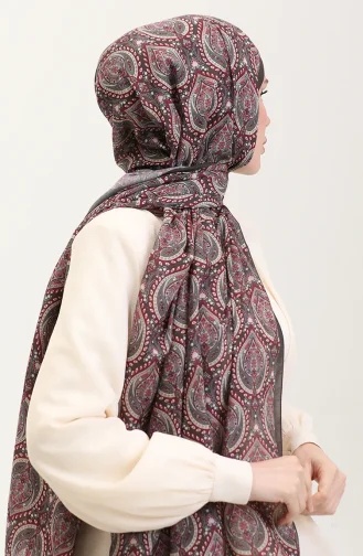 شال كاراكا القطني المنقوش العرقي 81087-05 أحمر قرمزي 81087-05
