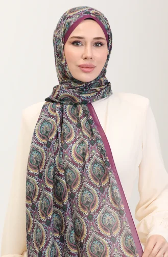 شال كاراكا القطني المنقوش العرقي 81087-07 أسود بنفسجي 81087-07