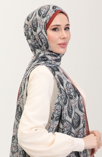 Karaca Etnik Desenli Koton Şal 81087-08 Gold Kiremit