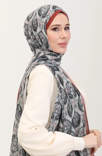 شال قطني كاراكا بنقشة عرقية 81087-08 بلاط ذهبي 81087-08