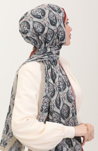 Karaca Etnik Desenli Koton Şal 81087-08 Gold Kiremit