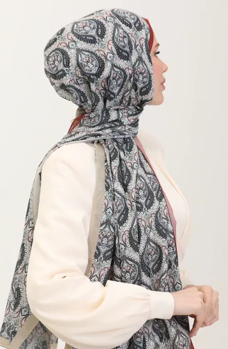 شال قطني كاراكا بنقشة عرقية 81087-08 بلاط ذهبي 81087-08