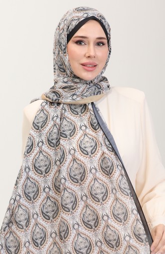 Karaca Etnik Desenli Koton Şal 81087-10 Siyah Gold