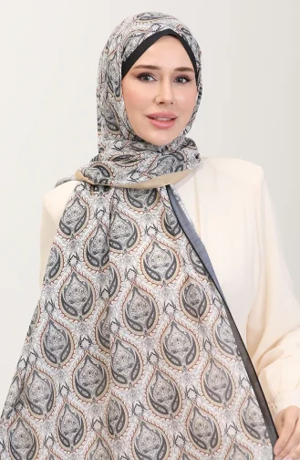 شال كاراكا القطني المنقوش العرقي 81087-10 أسود ذهبي 81087-10