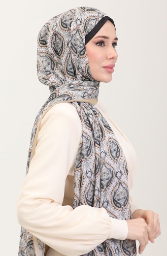 Karaca Etnik Desenli Koton Şal 81087-10 Siyah Gold