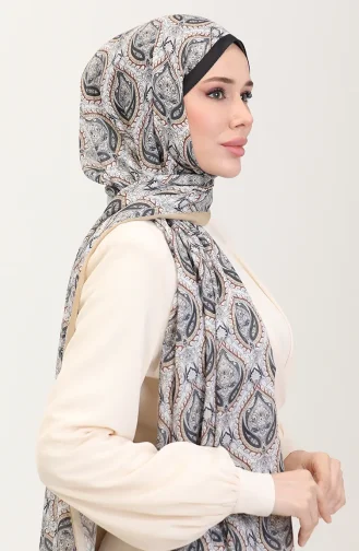 شال كاراكا القطني المنقوش العرقي 81087-10 أسود ذهبي 81087-10