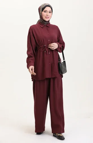 Modal Stoff Tunika Hose Zweiteiler 4064-01 Weinrot 4064-01