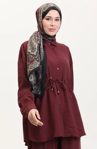 Modal Stoff Tunika Hose Zweiteiler 4064-01 Weinrot 4064-01