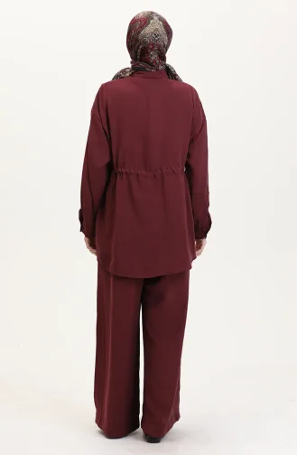 Modal Stoff Tunika Hose Zweiteiler 4064-01 Weinrot 4064-01