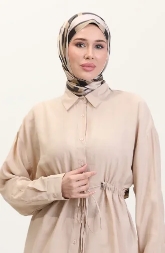 Modal Stoffen Tuniek Broek Tweedelig Set 4064-02 Beige 4064-02