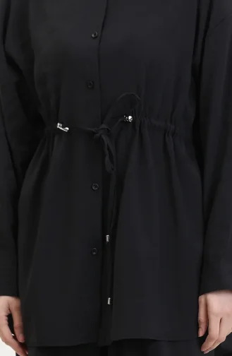 Modal Stof Tuniek Broek Tweedelig Pak 4064-05 Zwart 4064-05