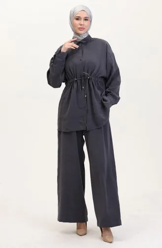 Modal Stoffen Tuniek Broek Tweedelig Pak 4064-06 Antraciet 4064-06