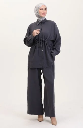 Modal Stoffen Tuniek Broek Tweedelig Pak 4064-06 Antraciet 4064-06