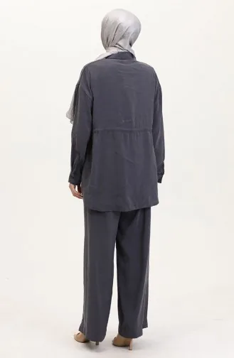 Modal Stoffen Tuniek Broek Tweedelig Pak 4064-06 Antraciet 4064-06