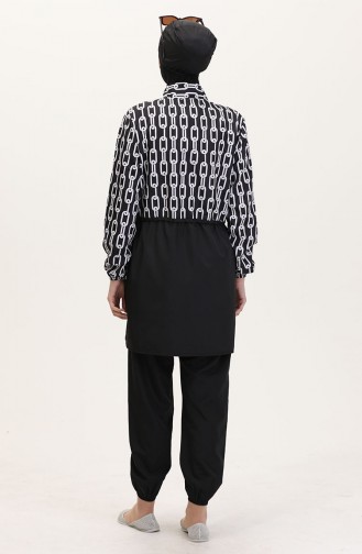 Schwarz Hijab Badeanzug 9005A-01