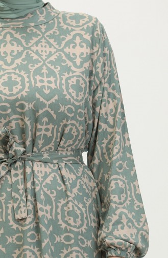Unreife Mandelgrün Hijab Kleider 0010-01