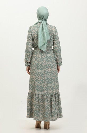Unreife Mandelgrün Hijab Kleider 0010-01