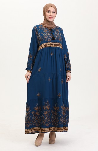 Robe Hijab Pétrole 4084-10