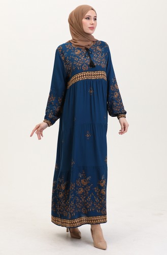 Robe Hijab Pétrole 4084-10