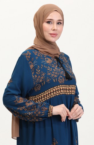 Robe Hijab Pétrole 4084-10