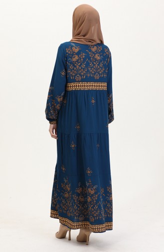 Robe Hijab Pétrole 4084-10