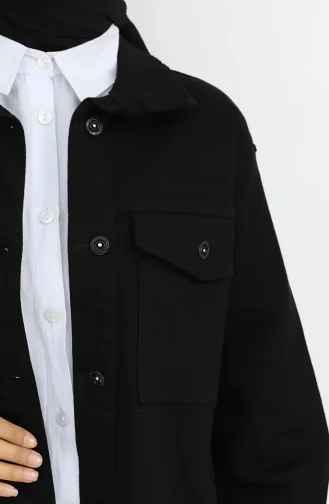 Oversize Kot Ceket 2763-01 Siyah