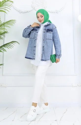 Powersize Denimjack 2763-02 Lichtblauw 2763-02