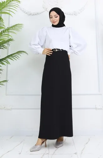 Jupe Ceinturée 2251-01 Noire 2251-01