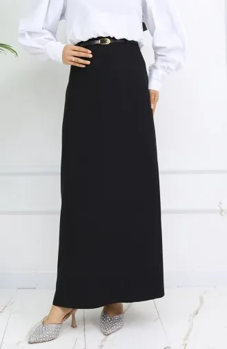 Jupe Ceinturée 2251-01 Noire 2251-01