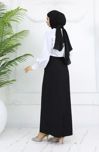 Jupe Ceinturée 2251-01 Noire 2251-01