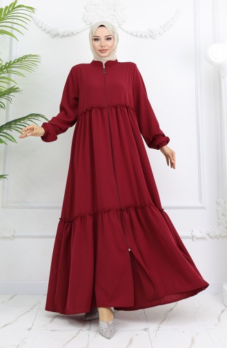 Claret Red Abaya 0024-01