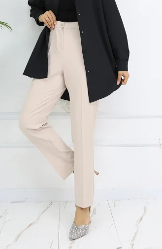Straight Leg Trousers 1154-02 Beige 1154-02
