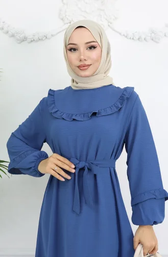 Robe à Volants En Tissu Aerobin 0023-01 Indigo 0023-01