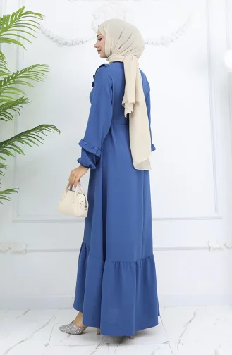 Robe à Volants En Tissu Aerobin 0023-01 Indigo 0023-01