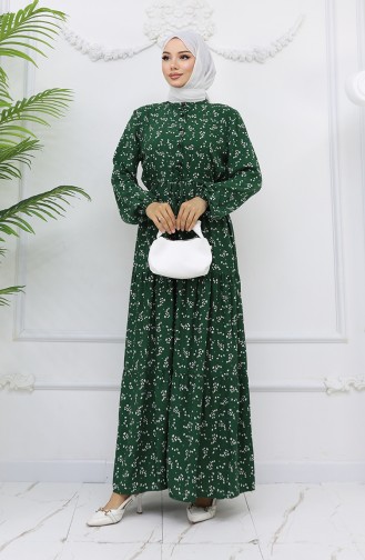 Robe Hijab Vert emeraude 0025-01