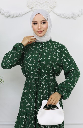 Robe Hijab Vert emeraude 0025-01